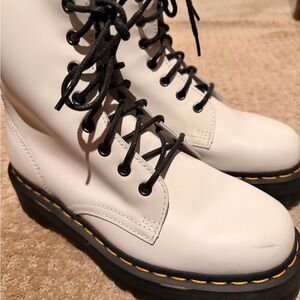 White Lace-Up Women's Boots